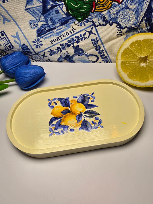 Portugiesischer Sommer – Handgefertigtes Dekotablett (17,5 x 9,5 cm)