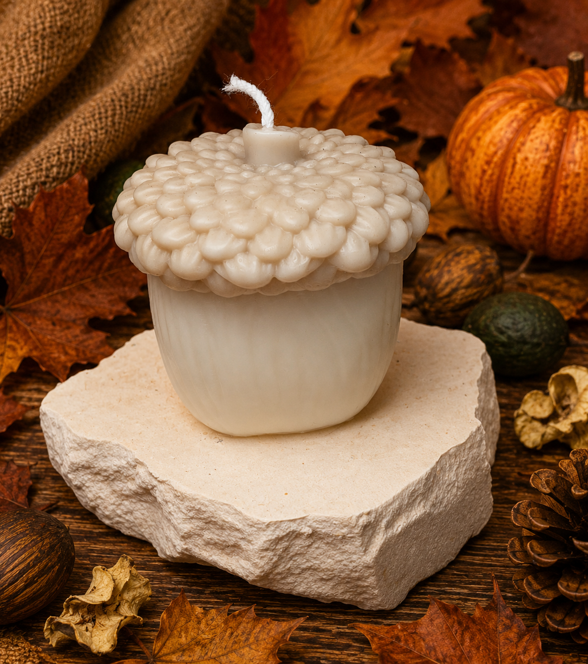 Golden Acorn – Dekorative Eichelkerze