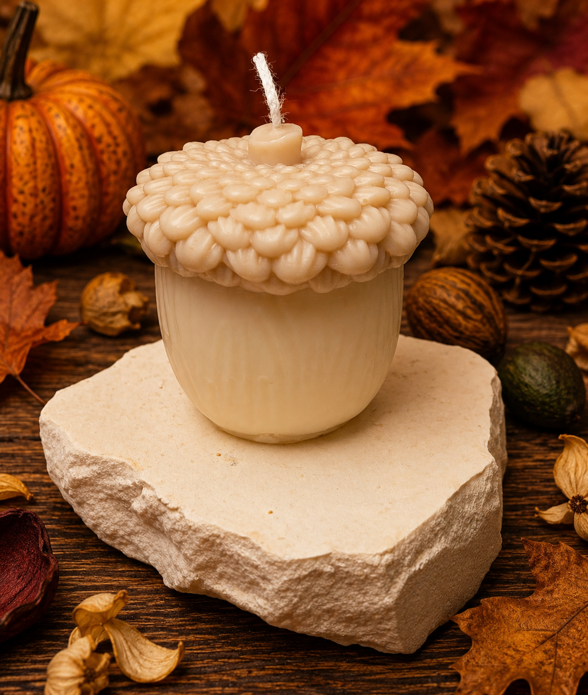 Golden Acorn – Dekorative Eichelkerze