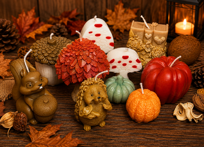 Autumn Tales – Handgegossenes Wachsfiguren-Set