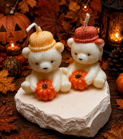 Pumpkin Bear – Dekorative Figurenkerze