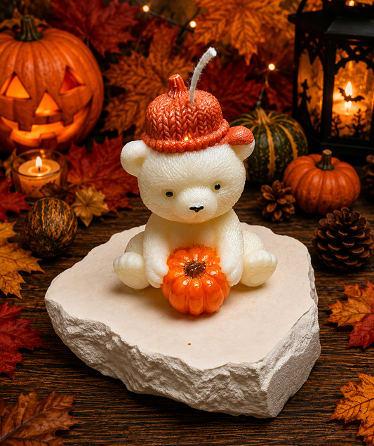 Pumpkin Bear – Dekorative Figurenkerze