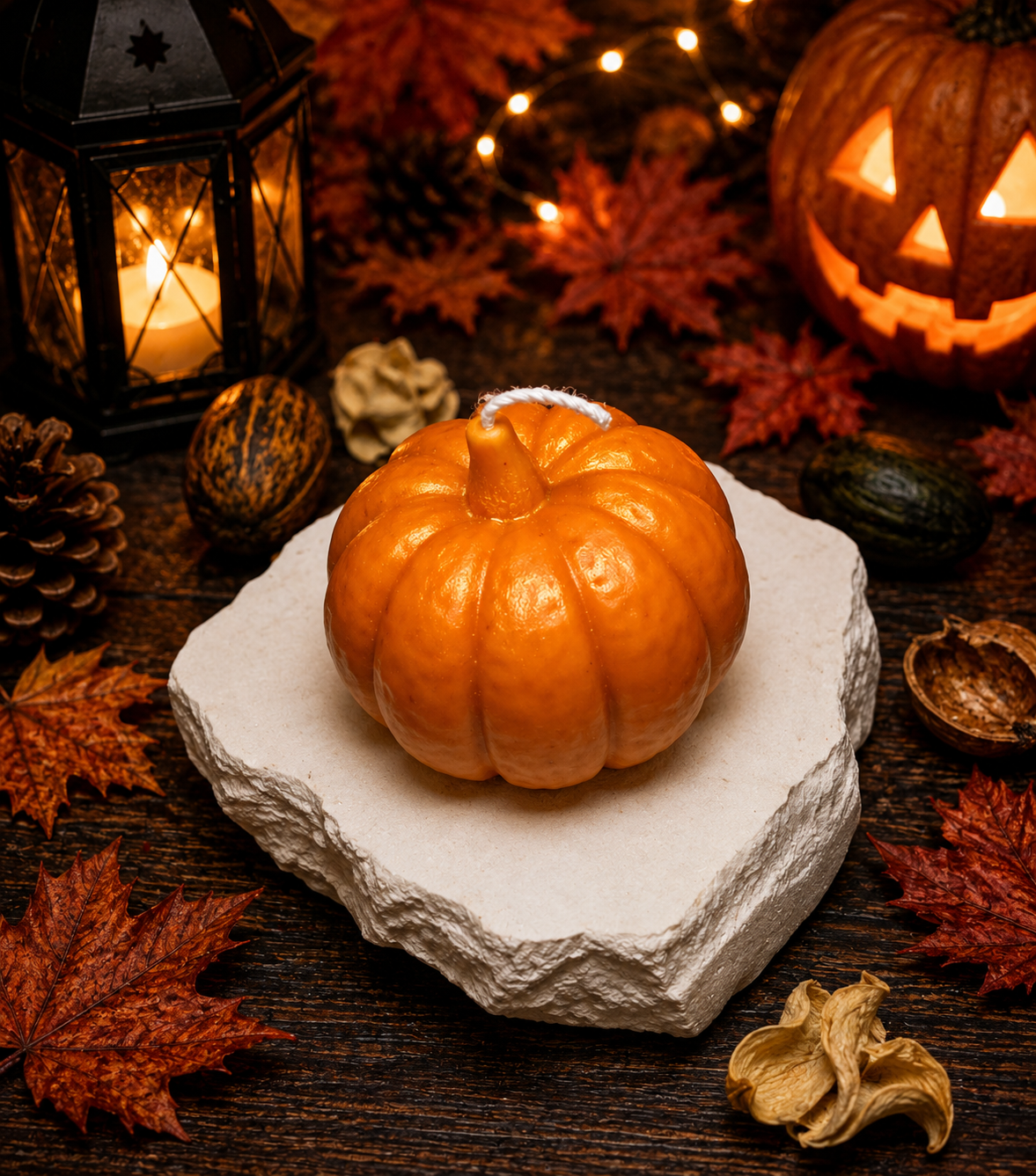 Harvest Pumpkin – Dekorative Kürbiskerze 🎃🍂