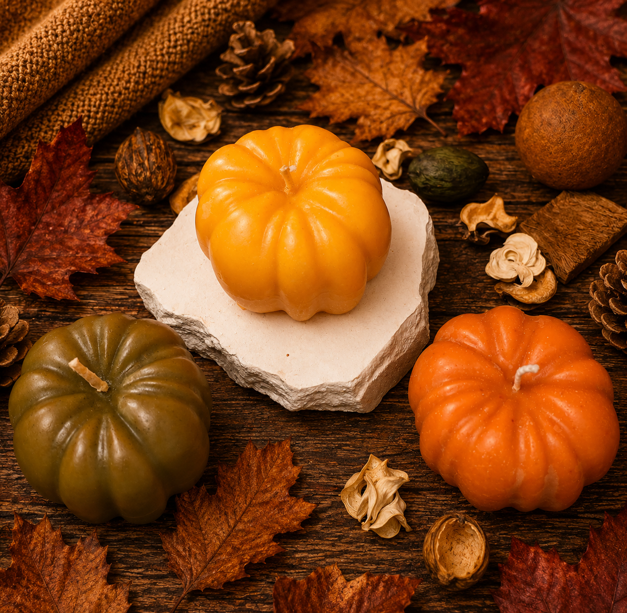 Autumn Pumpkin – Dekorative Kürbiskerze