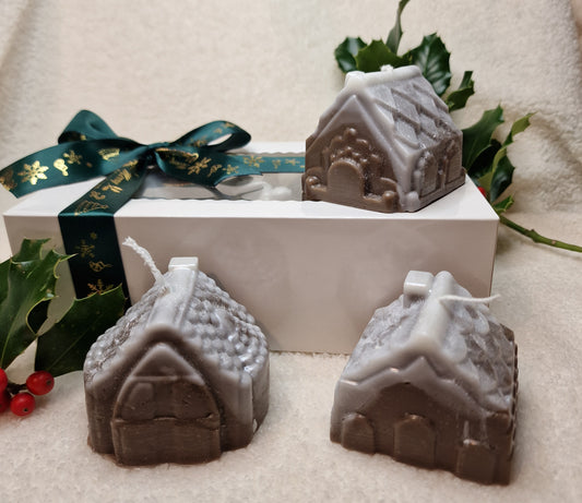 Holzhaus Trio – Dekoratives Kerzenset