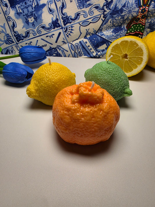 Citrus Trio – Handgefertigtes Kerzenset aus Soja- und Bienenwachs