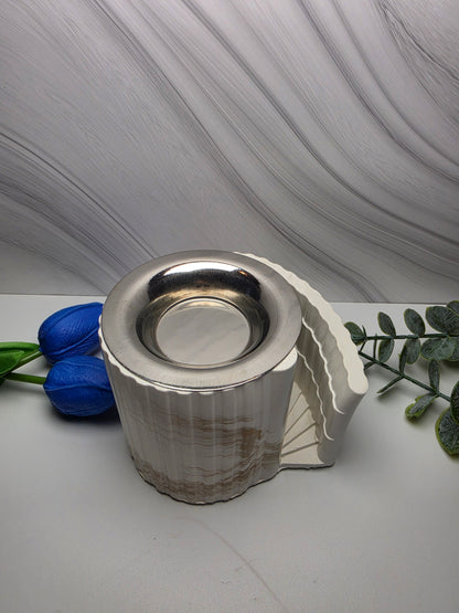 Marble Elegance – Handgefertigter Wax Melt Duftwärmer Kerzenhalter (Höhe 9 cm)