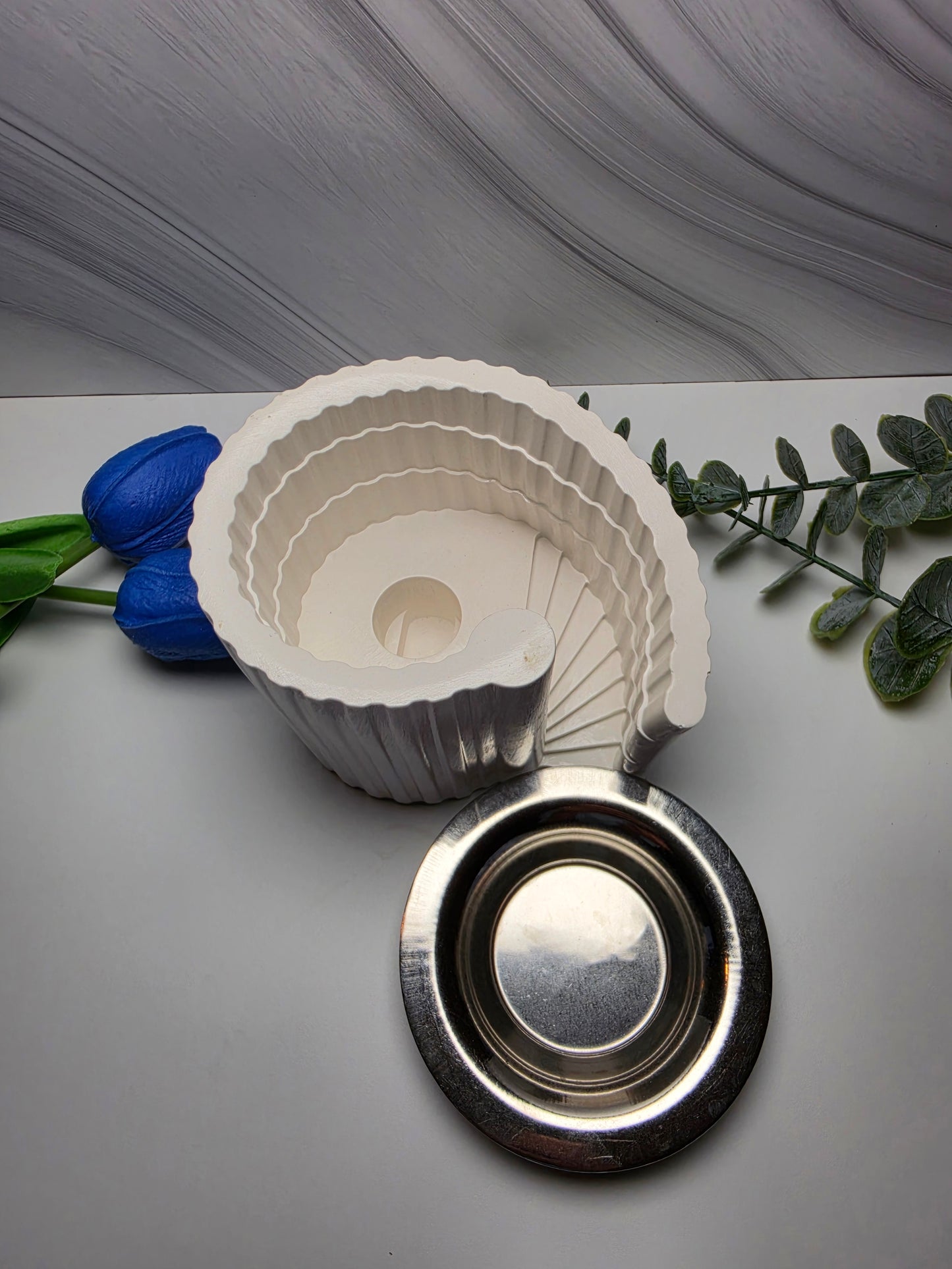 Marble Elegance – Handgefertigter Wax Melt Duftwärmer Kerzenhalter (Höhe 9 cm)