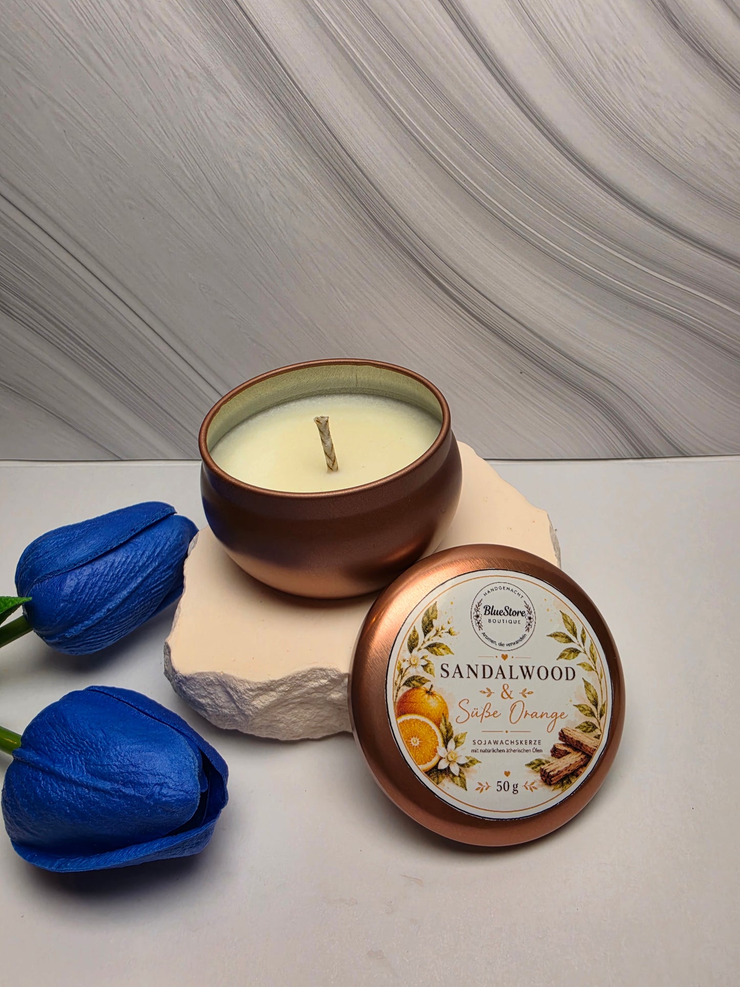 Sandalwood & Süße Orange Sojawachskerze | 50g & 170g