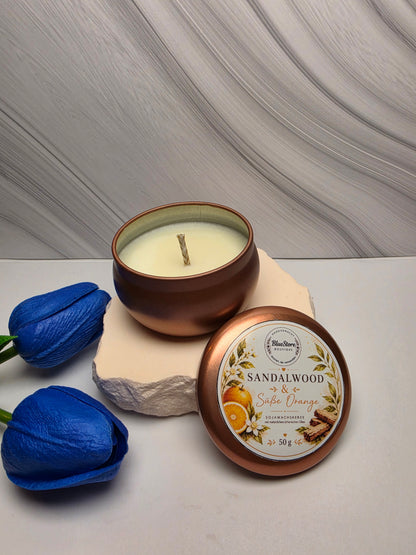 Sandalwood & Süße Orange Sojawachskerze | 50g & 170g