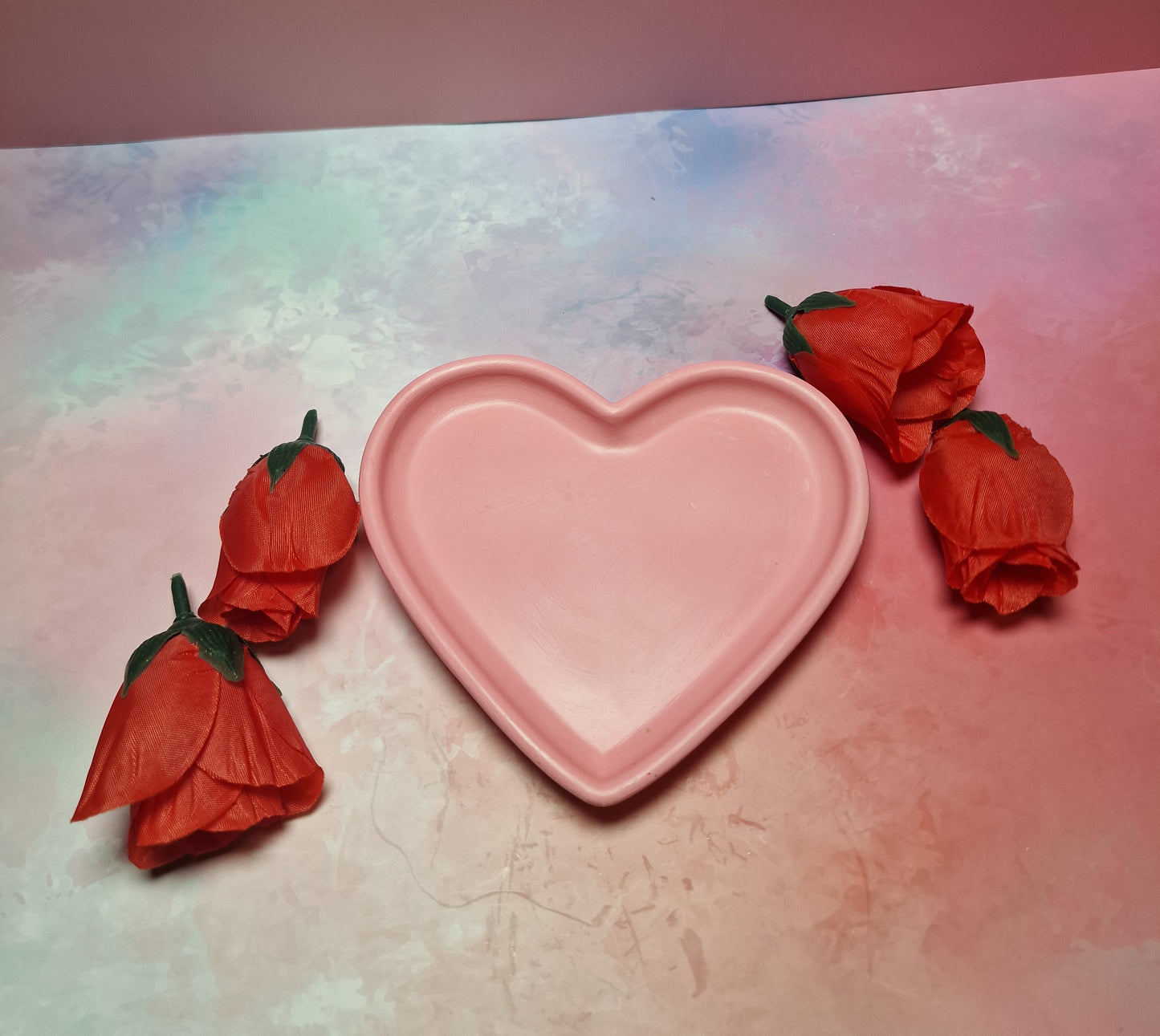 Heart Plate – Handgefertigter Gips-Teller