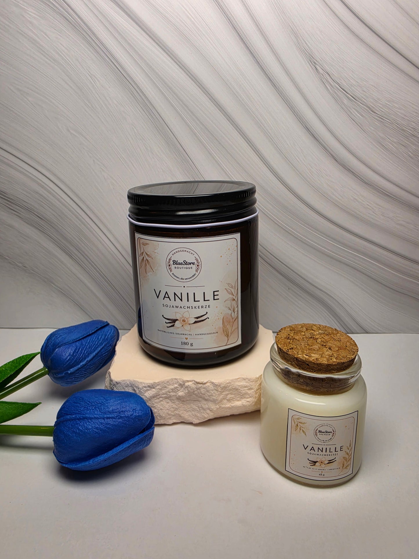 Vanille Sojawachskerze | Handgegossen | 45g & 180g
