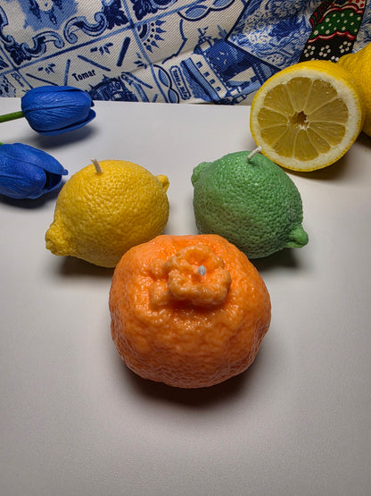 Citrus Trio – Handgefertigtes Kerzenset aus Soja- und Bienenwachs