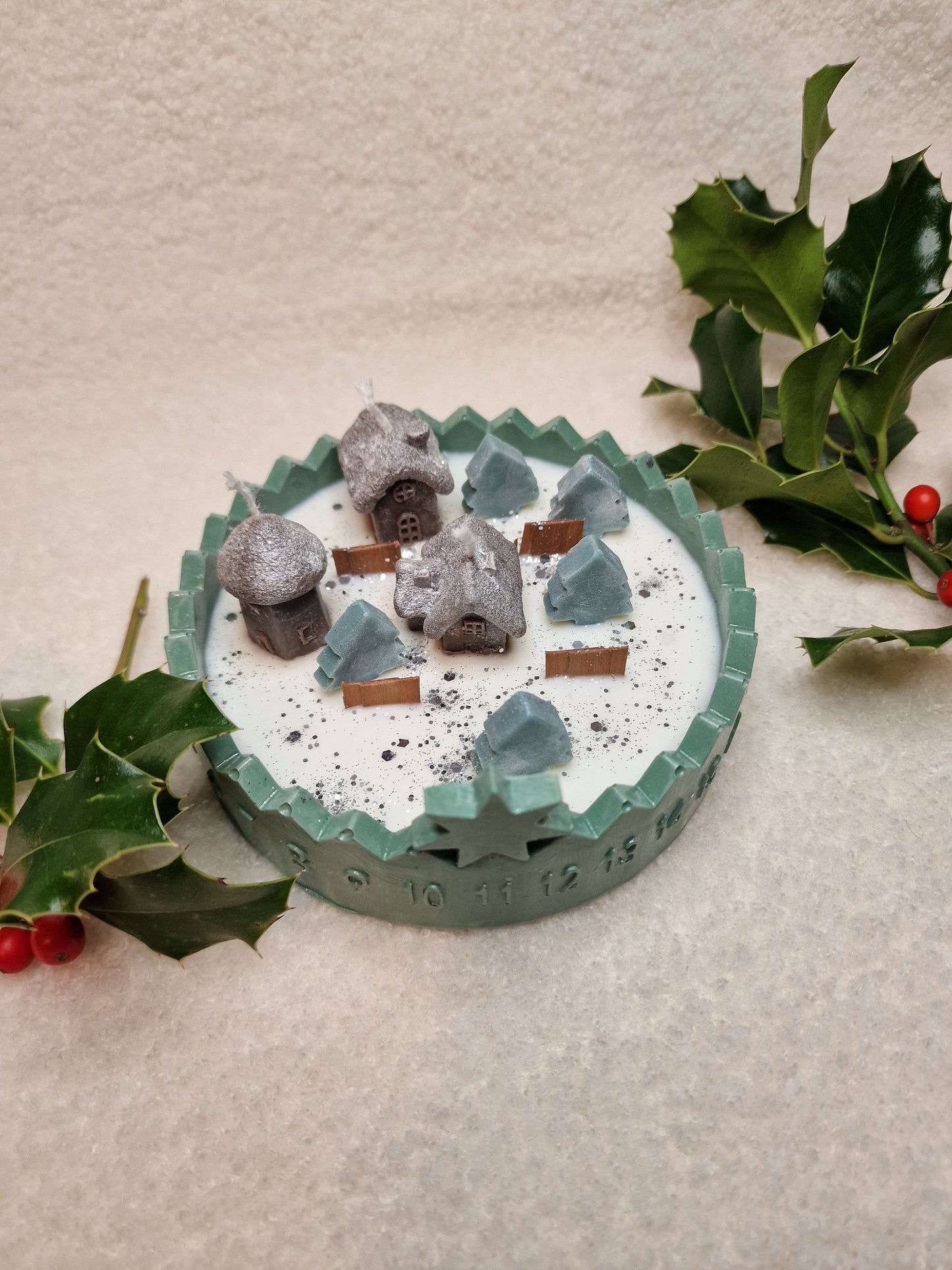 Süßes Weihnachtsdorf – Sojawachskerze