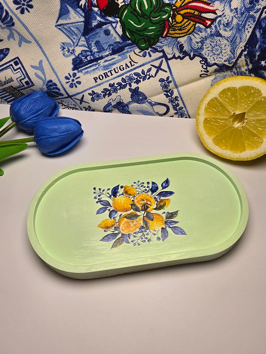 Portugiesischer Sommer – Handgefertigtes Dekotablett (17,5 x 9,5 cm)
