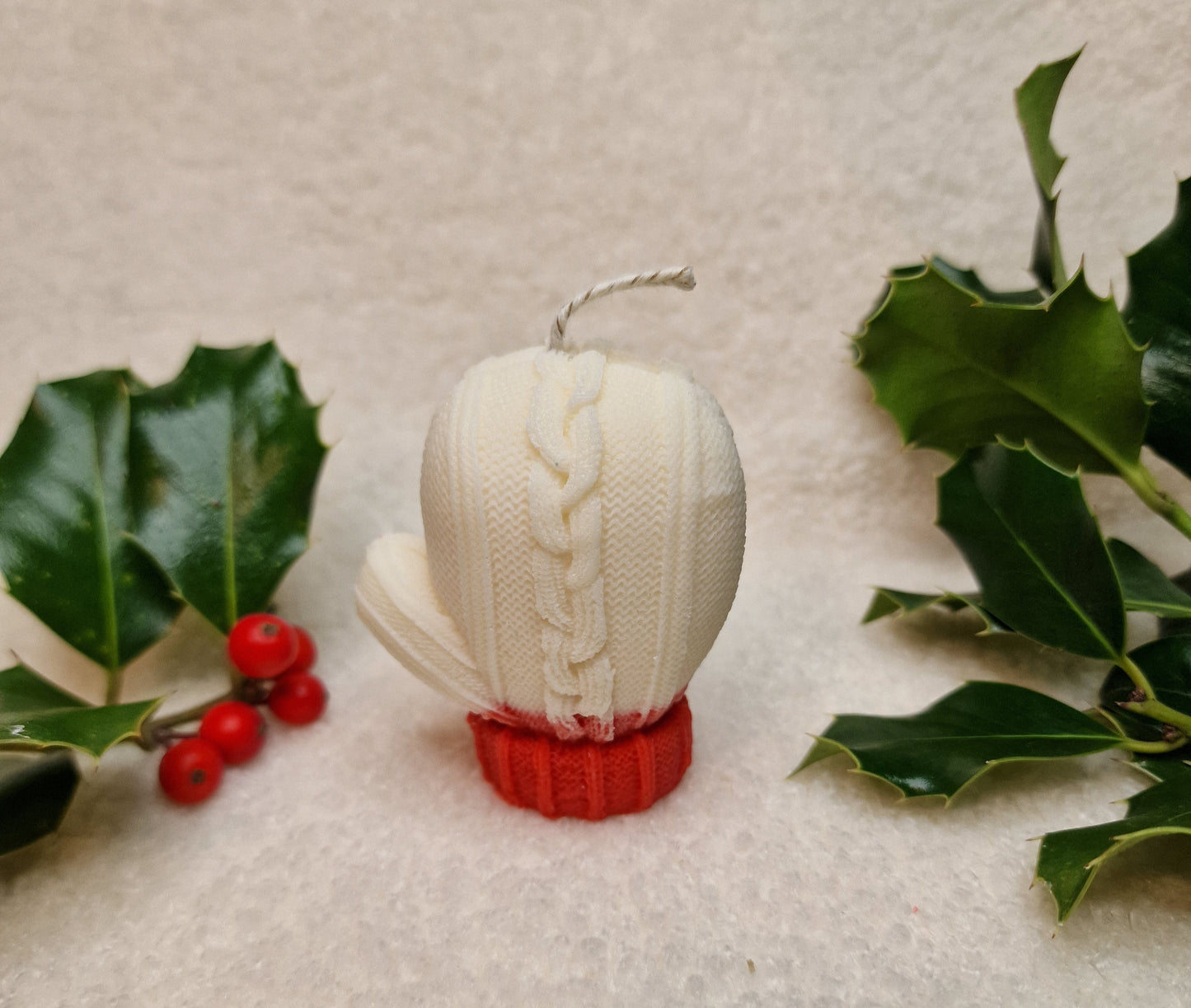 Weihnachtshandschuh – Dekorative Kerze