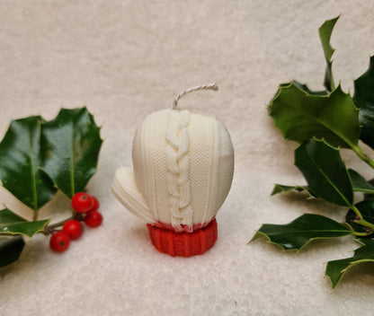 Weihnachtshandschuh – Dekorative Kerze