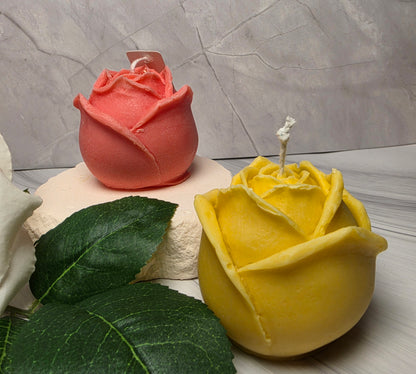 Rosenkerze – Dekokerze aus Soja- & Bienenwachs