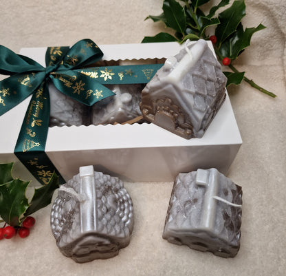 Holzhaus Trio – Dekoratives Kerzenset