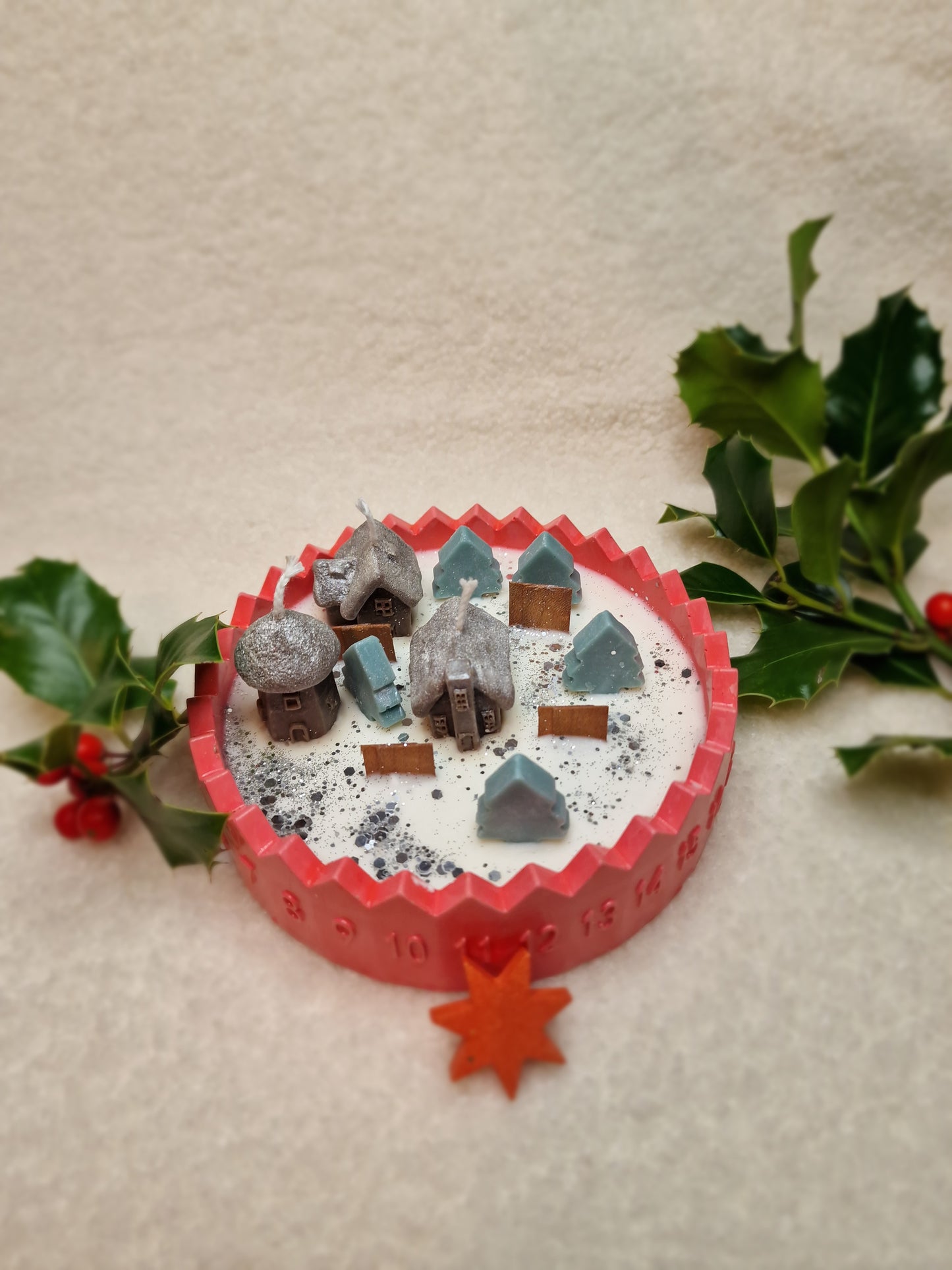 Süßes Weihnachtsdorf – Sojawachskerze