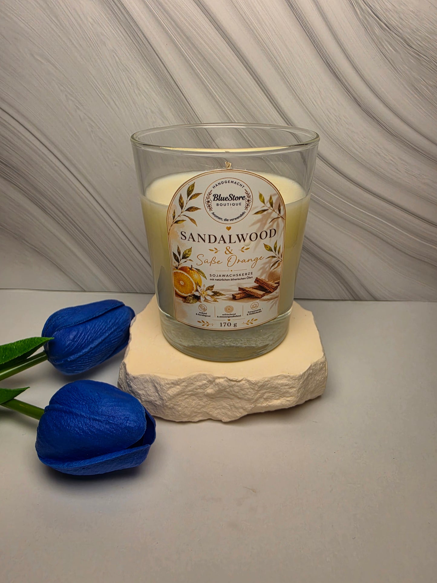 Sandalwood & Süße Orange Sojawachskerze | 50g & 170g