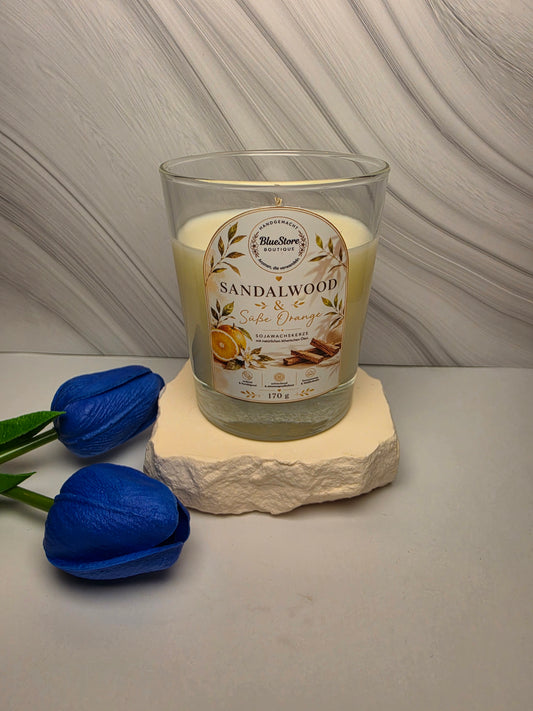 Sandalwood & Süße Orange Sojawachskerze | 50g & 170g