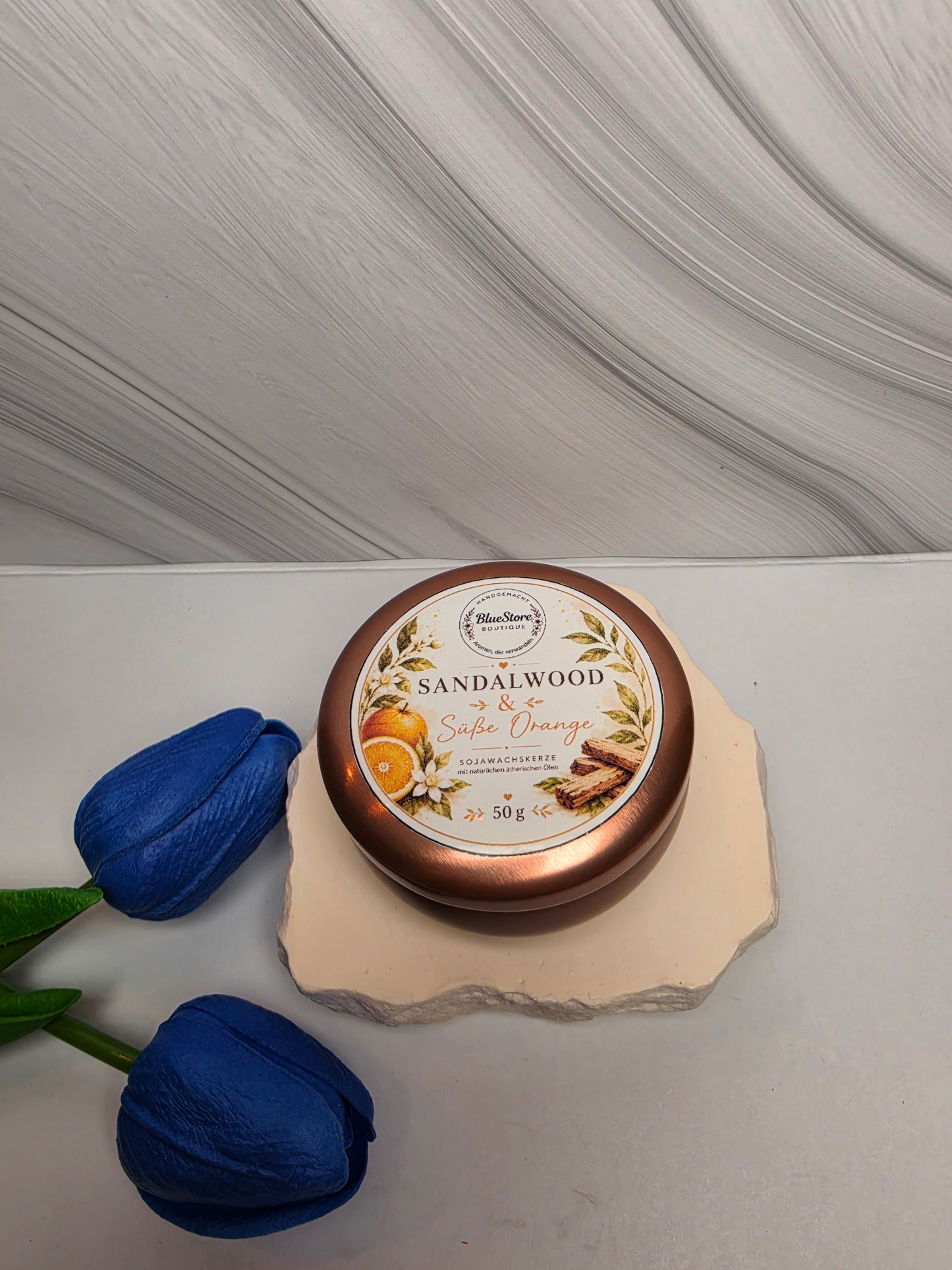 Sandalwood & Süße Orange Sojawachskerze | 50g & 170g