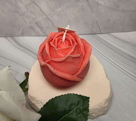 Rosenkerze – Dekokerze aus Soja- & Bienenwachs