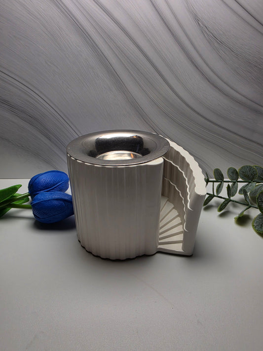 Marble Elegance – Handgefertigter Wax Melt Duftwärmer Kerzenhalter (Höhe 9 cm)