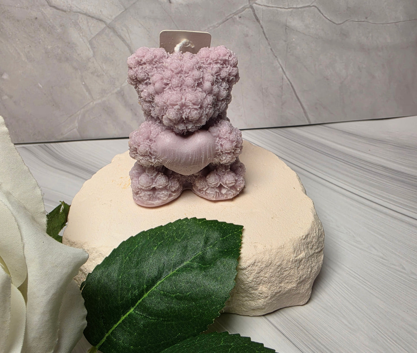 Rosenbär Duftkerze – Handgemacht aus Soja- &amp; Bienenwachs