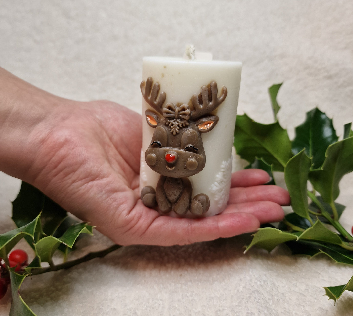 Rentier – Dekorative Zylinderkerze