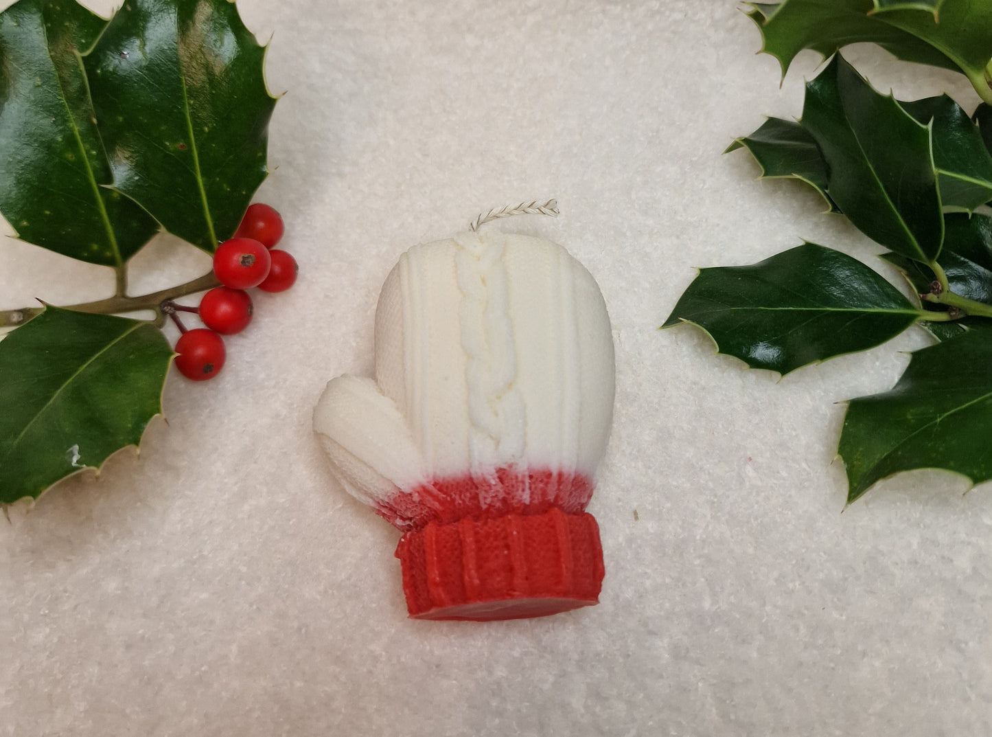 Weihnachtshandschuh – Dekorative Kerze