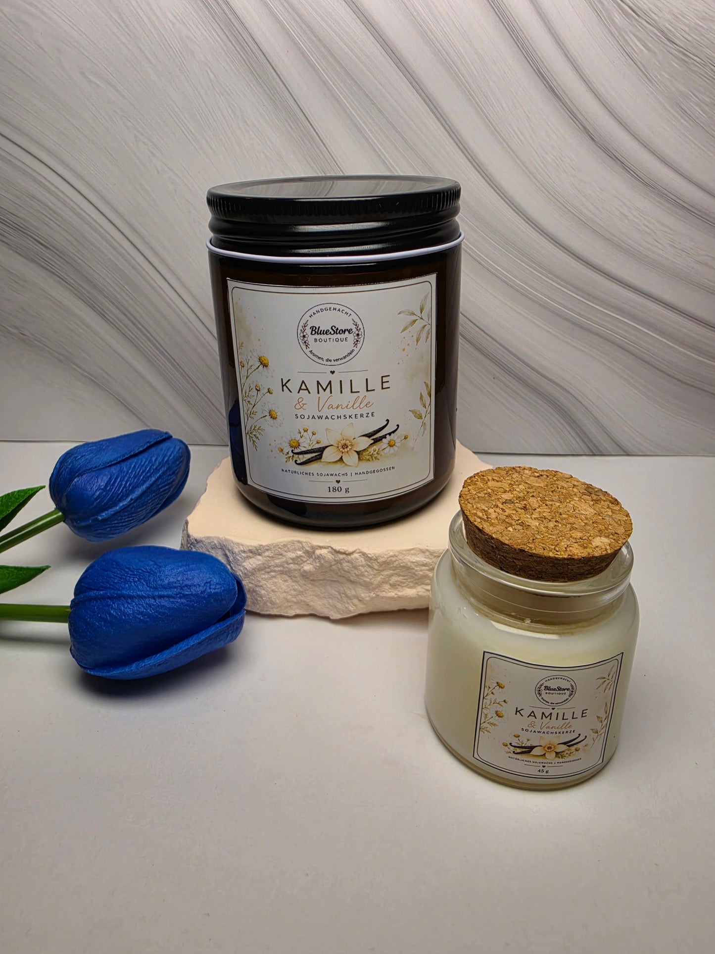 Kamille & Vanille Sojawachskerze | 45g & 180g