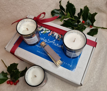 EwigAurora – Dreier-Kerzenset: Aurora Kiss, Winter Flame & Wohlfühl Nacht